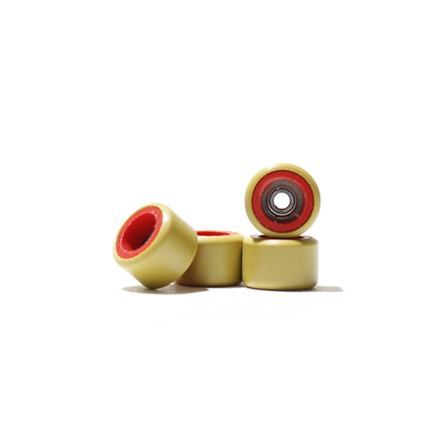 【FF015】FlatFace/Dual Durometer Bearing Wheels - Red/Gold/ウィール