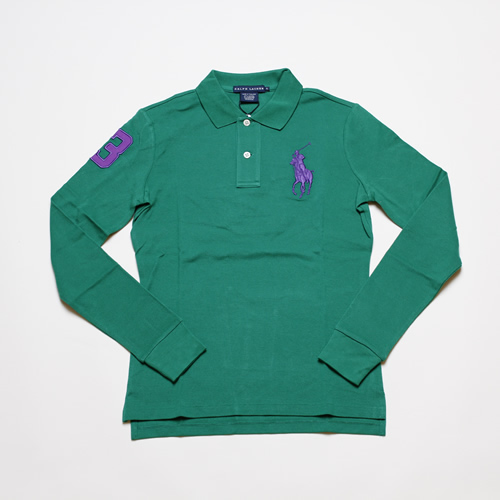 【D083】【Women】Polo Ralph Lauren/L/S Big Pony Polo Shirt/ポロシャツ