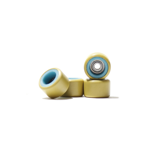 【FF016】FlatFace/Dual Durometer Bearing Wheels - Turquoise/Gold/ウィール