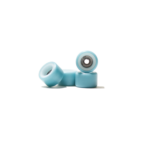 【FF017】FlatFace/Dual Durometer Bearing Wheels - White/Turquoise/ウィール