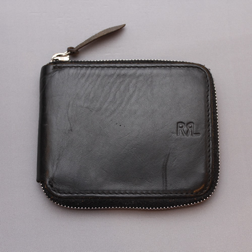 【R003】DOUBLE RL/Leather Zip Wallet/財布