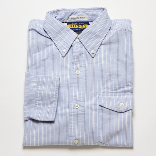 【R043】RUGBY/Blue Striped Pocket Oxford/長袖シャツ