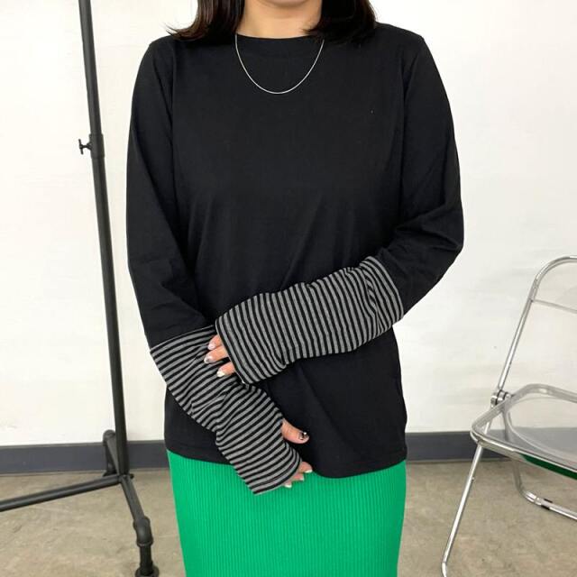 duvet　ロンT CRB 袖ボーダー切替ロンT|TiMTiMオンラインストア|レディースアパレル通販