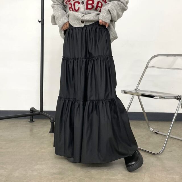 CRB 合成皮革ティアードスカート|TiMTiMオンラインストア|レディース