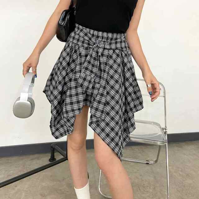 non-hedge チェックイレヘムスカート|TiMTiMオンラインストア
