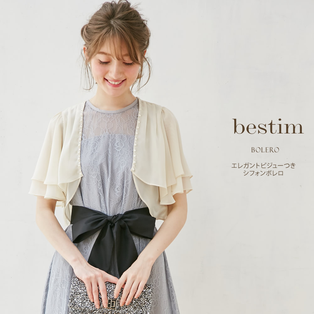 エレガントビジューつきシフォンボレロ 【bestim　ベスティム】 tocco closet (トッコクローゼット) Collection