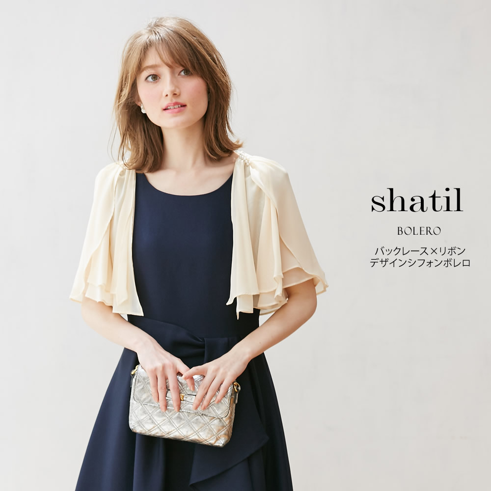 【8月11日スタート！スペシャルプライス】バックレース×リボンデザインシフォンボレロ 【shatil　シャティール】 tocco closet (トッコクローゼット) Collection＊SALE品につき返品/交換/キャンセル/配送日指定不可/ラッピング不可