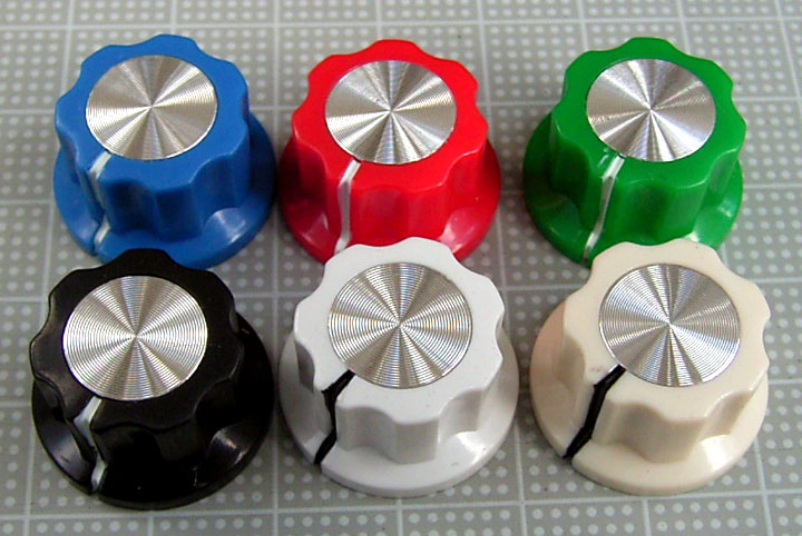 【ノブ】1/4”インチ（6.35mm)シャフトタイプ　Bスタイル　カラー
