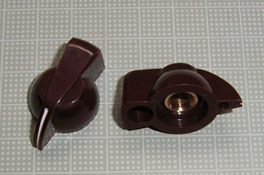 【ノブ】チキンヘッド：6.35mm（インチタイプ)　ブラウン