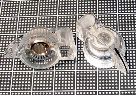 【ノブ】6.35mm（インチタイプ）チキンヘッド：透明クリア