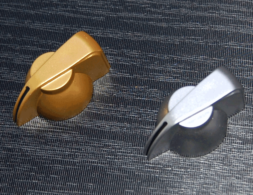 【ノブ】6.35mm（インチタイプ）チキンヘッド：ゴールド/シルバー