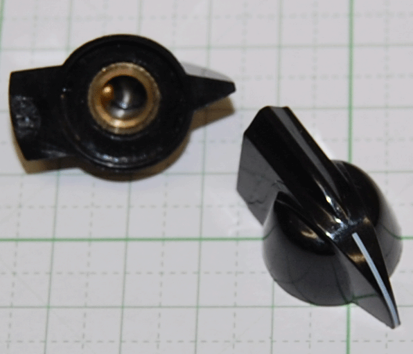 【ノブ】チキンヘッドクラシカルタイプ：6.35mm（インチタイプ)　黒