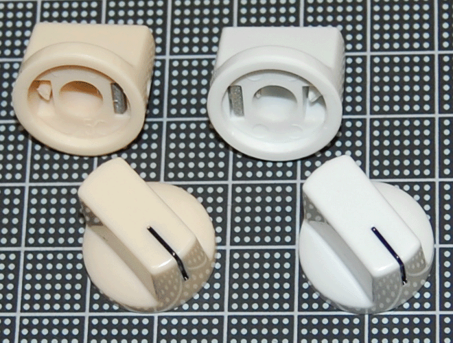 【ノブ】スタンダード：6.35mm（インチタイプ)　白　クリーム