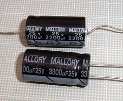 【電解】CDE(CORNELL DUBILIER:Mallory)　SEKシリーズ　2200μ:3300μ/25V