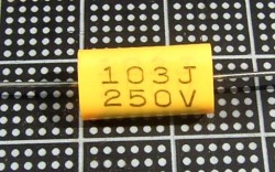 【フィルム】トランスミット・サウンズ特注：　M. Polyeter film tublar Flat back 103 0.01uF(10nF)/250V 5%