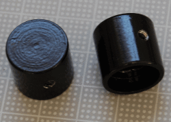 【ノブ】インチタイプ（6.35mm)：ねじ固定式　アルミ削りだしノブ　黒