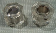 【ノブ】インチタイプ（6.35mm)：ねじ固定式　Small Hex（No　Skirt)　透明クリア