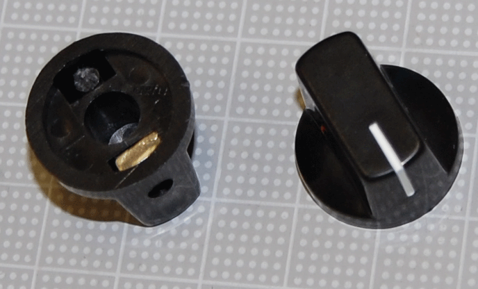 【ノブ】スタンダード：6.35mm（インチタイプ)　黒/ネジ