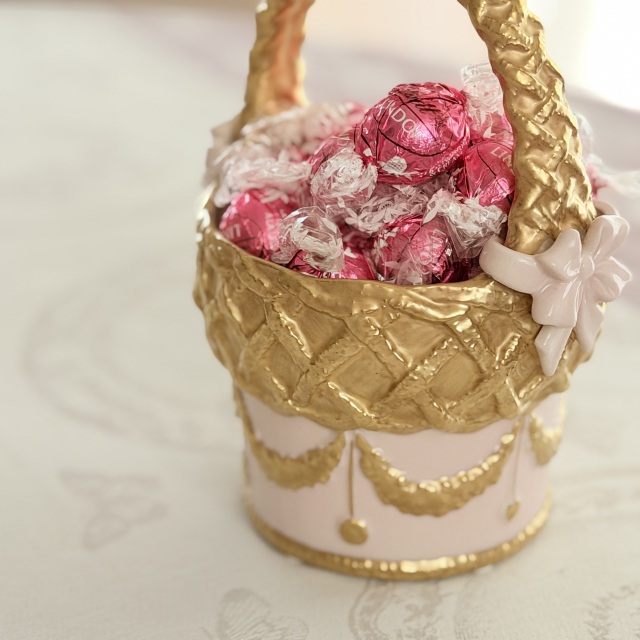 ☆Sold Out☆ Cattin Basket (*バスケットのみのご案内です。お花やボンボンは参考イメージです。)