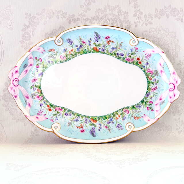 ☆写真の作品を即納☆ マスターペインター作 Herend ヘレンド フォーシーズン リボンパーティートレイ