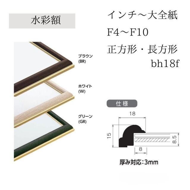 額縁 水彩縁 大衣 内寸393×508mm フレームスケッチ画 絵画 BH-18F BH-18E