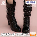 【WorldBox】GS011-B Studded Motorcycle Boots Black スタッドモーターサイクルブーツ 女性ドール用ブーツ 1/6スケール 女性用シューズ