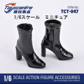 【TOYSCENTRE】TCT-047 Black Female High Heels Boots 女性ドール用ハイヒールブーツ ブラック 1/6スケール 女性用シューズ