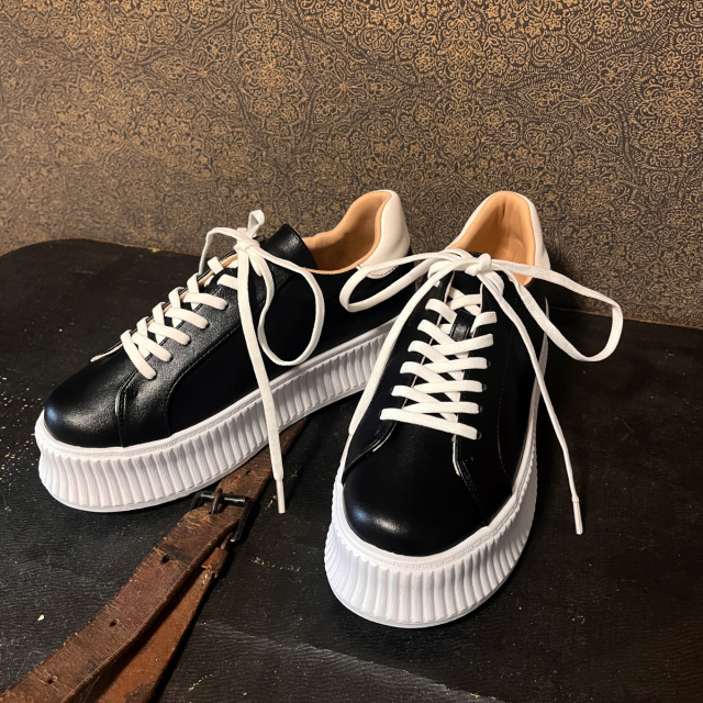 【Unpeu Femmeオリジナル】配色厚底ソールスニーカー