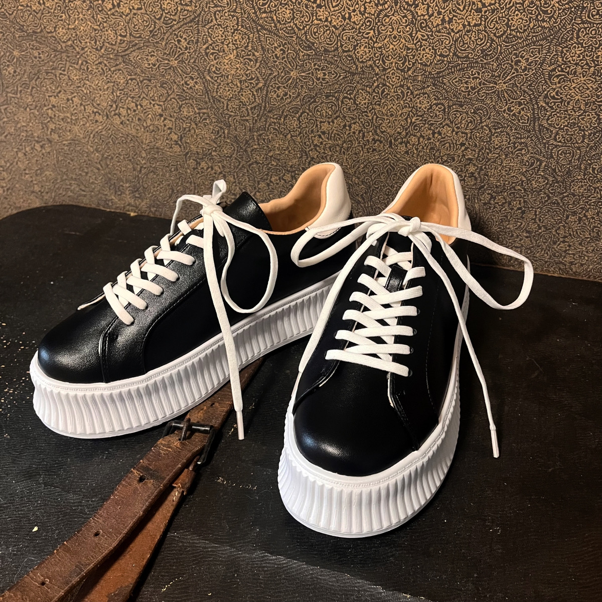 【Unpeu Femmeオリジナル】配色厚底ソールスニーカー