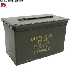 実物 米軍 50 CAL AMMO CAN(アンモボックス) USED