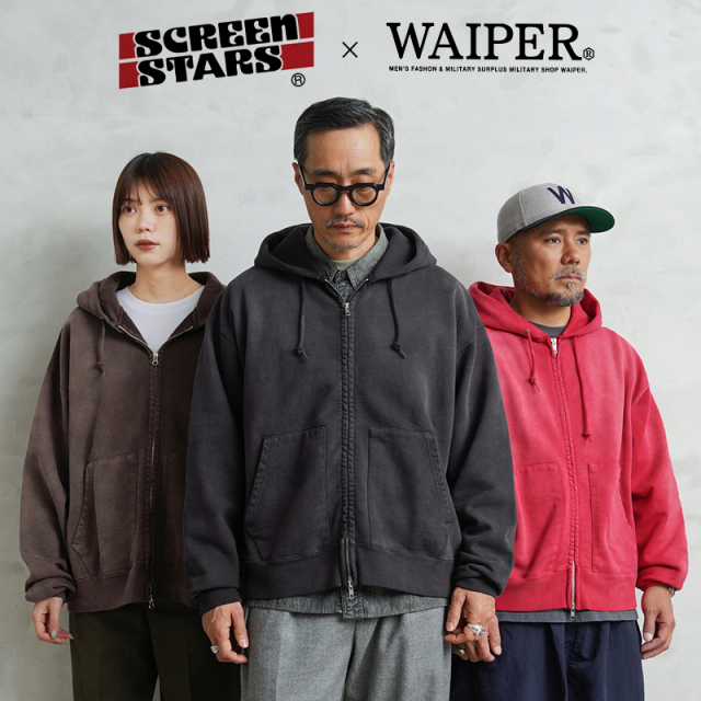 【即日出荷対応】SCREEN STARS×WAIPER 2523-439WP ジップアップ フーディ VINTAGE FADE【T】【キャンペーン対象外】
