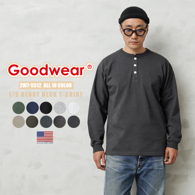 Goodwear グッドウェア 2W7-5512 USAコットン L/S ヘンリー