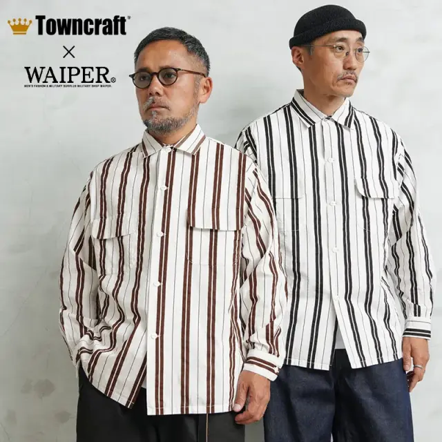 【即日出荷対応】WAIPER×TOWN CRAFT DR26S004WP 60's STRIPE BOX SHIRTS ストライプ ボックスシャツ【キャンペーン対象外】【T】