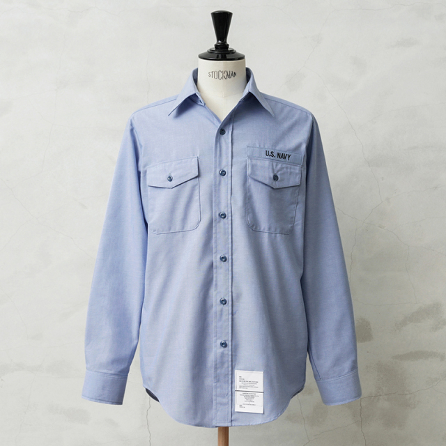 実物 新品 デッドストック 米軍 U.S.NAVY シャンブレーシャツ 長袖【キャンペーン対象外】【I】ミリタリー