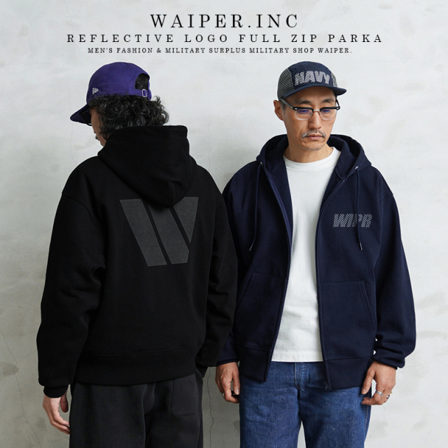 【即日出荷対応】WAIPER.inc REFLECTIVE LOGO フルジップパーカー【WP1176】【キャンペーン対象外】【T】ミリタリー