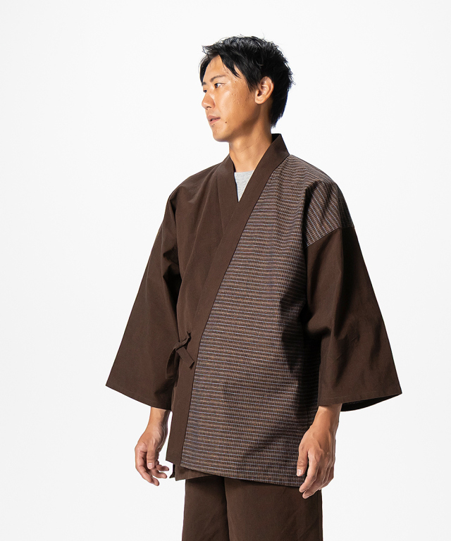 杢糸織デザイン作務衣