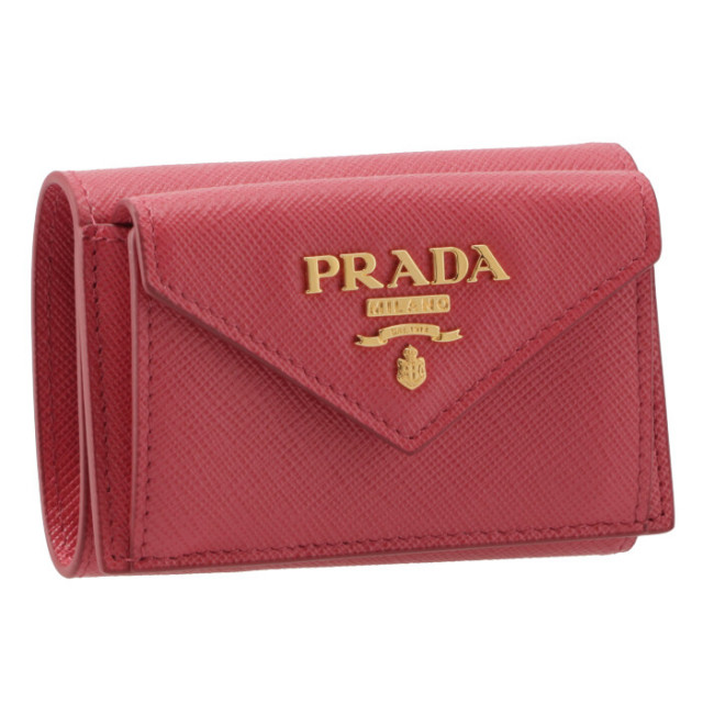 PRADA プラダ レザー 三つ折り財布 ピンク レディース ブランド