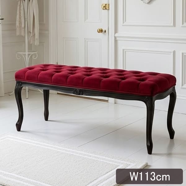 ロングスツール,ベンチ,おしゃれ,赤,輸入家具,猫脚,玄関スツール,ベッドエンド,スツール,長方形-10