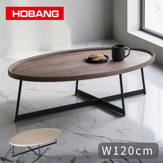 北欧 センターテーブル 幅120cm 楕円 トレー型 天然木 アイアン脚 ウォールナット おしゃれ リビングテーブル ローテーブル-18