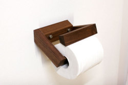 木のトイレットペーパーホルダーＣウォールナット画像01
