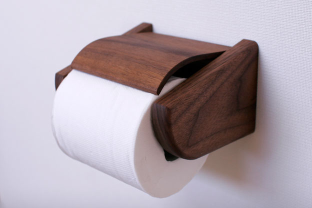 木のトイレットペーパーホルダーＢウォールナット画像05