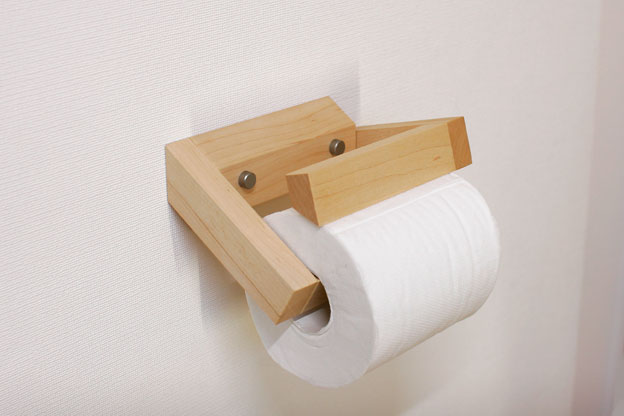 木のトイレットペーパーホルダーＣハードメープル画像01