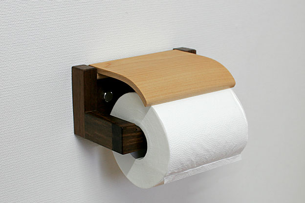 木のトイレットペーパーホルダーA ウォールナット×ハードメープル画像01