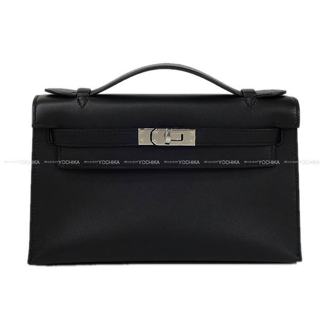 HERMES エルメス ハンドバッグ ポシェットケリー 黒 (ブラック