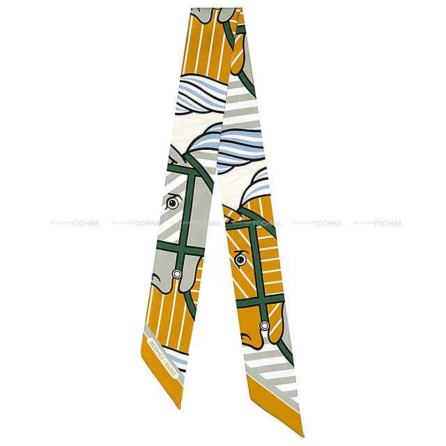 HERMES エルメス スカーフ ツイリー ボルデュックチェック グリス