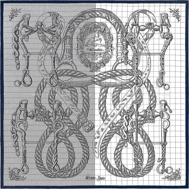 エルメス　(ソルド品) スカーフ　カレ　アイライナー　90 エルメス スカーフ カレ90 アイライナー 