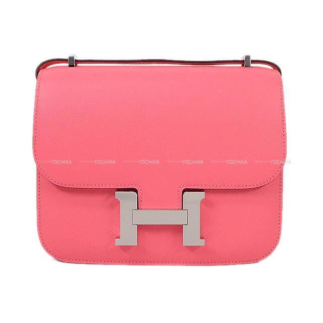 ☘️美品☘️ HERMES　 Tanzanie タンザニア　ピンク レアカラー HERMES エルメス ショルダーバッグ コンスタンス 3 ミニ 18