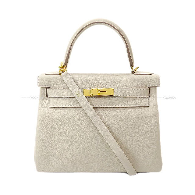 HERMES エルメス ケリー28 内縫い クレ トゴ ゴールド金具 C刻印