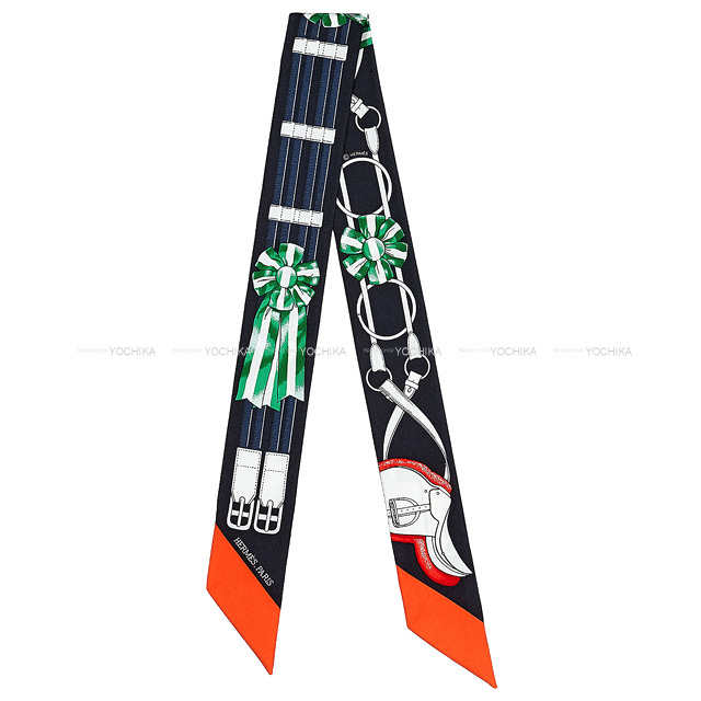 HERMES エルメス スカーフ ツイリー ジャンピング 黒(ブラック