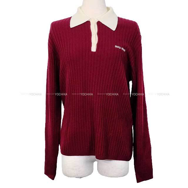 MIUMIU ミュウミュウ ポロシャツ リブ編み ベビーピンク/ベージュ